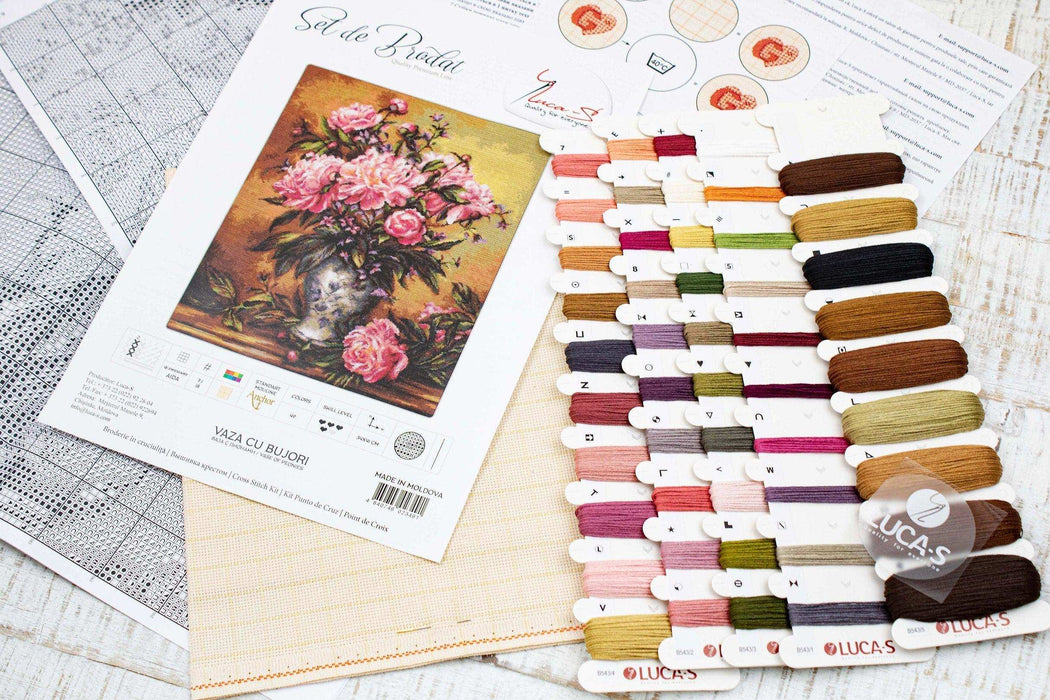 Cross Stitch Kit Luca-S - Peonies Vase, B543 - Luca-S