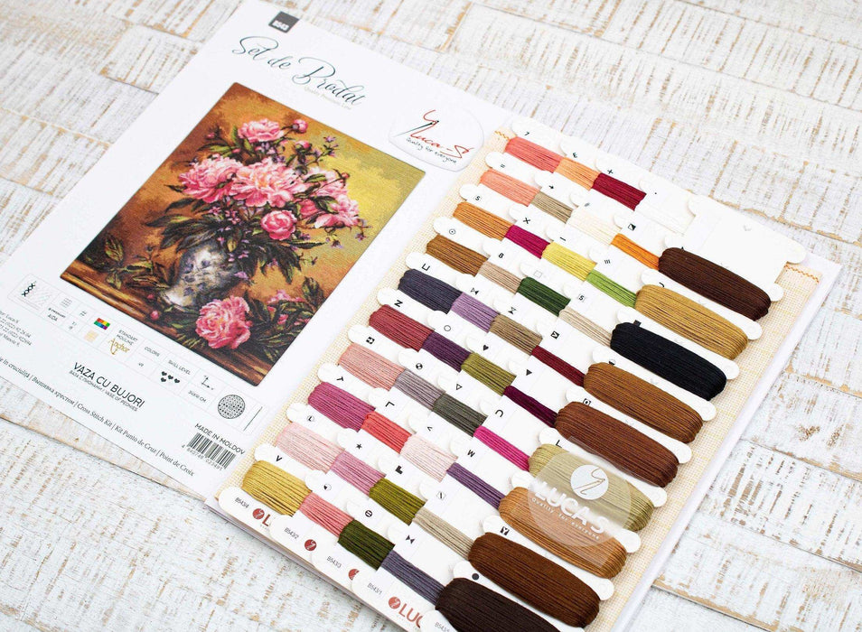 Cross Stitch Kit Luca-S - Peonies Vase, B543 - Luca-S