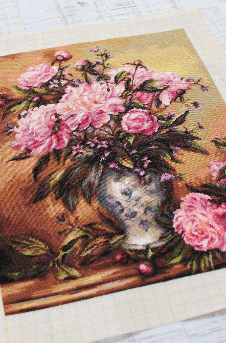 Cross Stitch Kit Luca-S - Peonies Vase, B543 - Luca-S