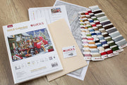 Cross Stitch Kit Luca-S - Puppies Christmas, Gold Collection Cross Stitch Kits - HobbyJobby