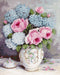 Cross Stitch Kit Luca-S - Roses & Hydrangeas - HobbyJobby