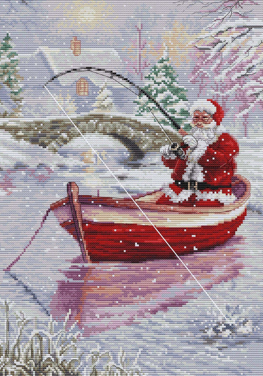 Cross Stitch Kit Luca-S - Santa Fishing, BU5014 Cross Stitch Kits - HobbyJobby