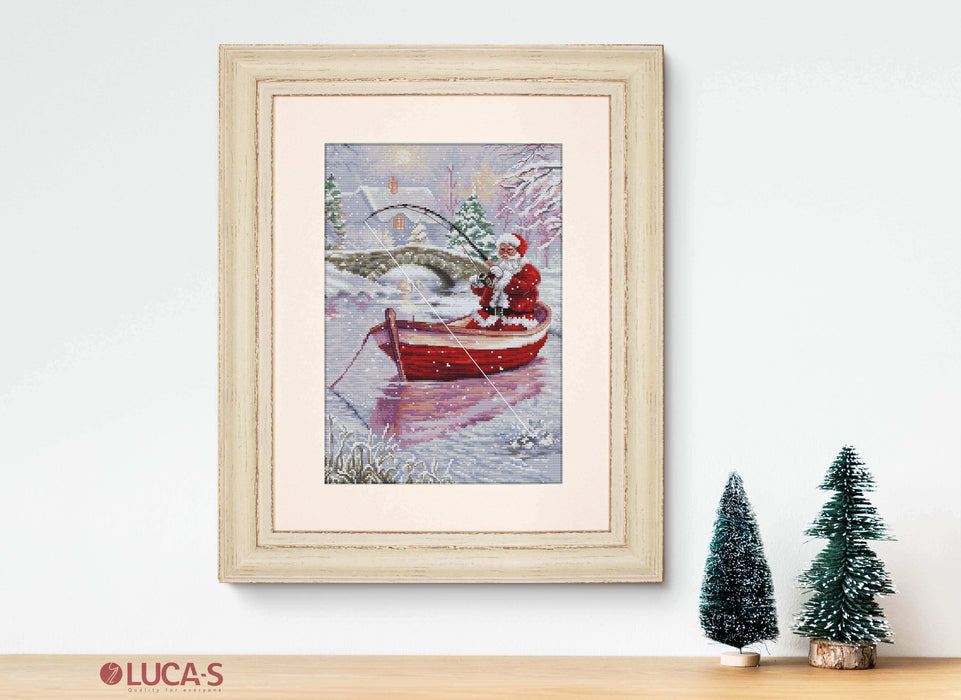 Cross Stitch Kit Luca-S - Santa Fishing, BU5014 Cross Stitch Kits - HobbyJobby