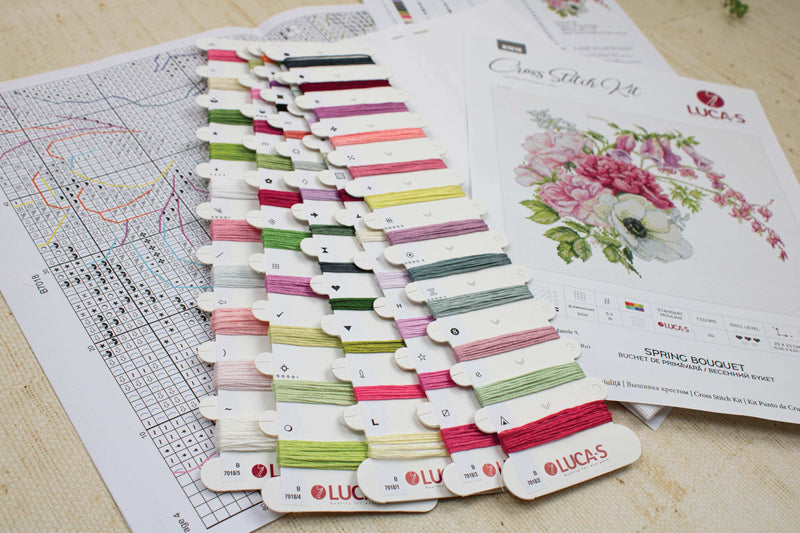 Cross Stitch Kit Luca-S - Spring Bouquet, B7018 Cross Stitch Kits - HobbyJobby