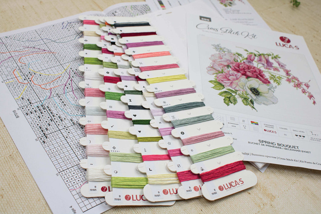 Cross Stitch Kit Luca-S - Spring Bouquet, B7018 Cross Stitch Kits - HobbyJobby