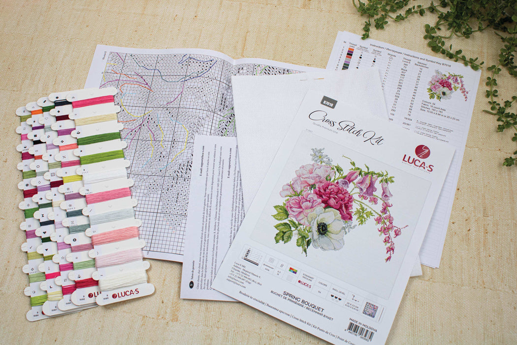 Cross Stitch Kit Luca-S - Spring Bouquet, B7018 Cross Stitch Kits - HobbyJobby