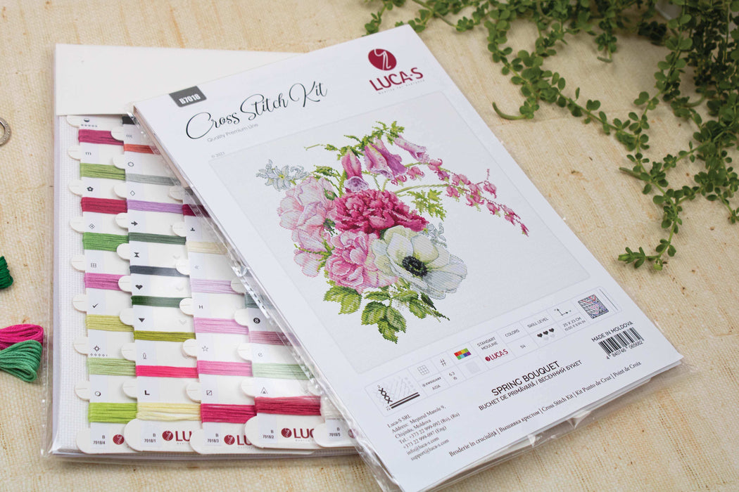 Cross Stitch Kit Luca-S - Spring Bouquet, B7018 Cross Stitch Kits - HobbyJobby