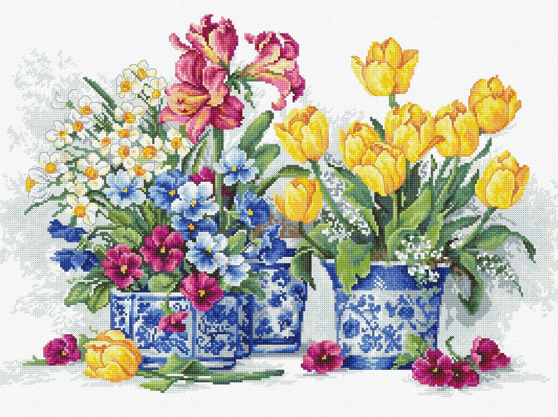 Cross Stitch Kit Luca-S - Spring garden - HobbyJobby