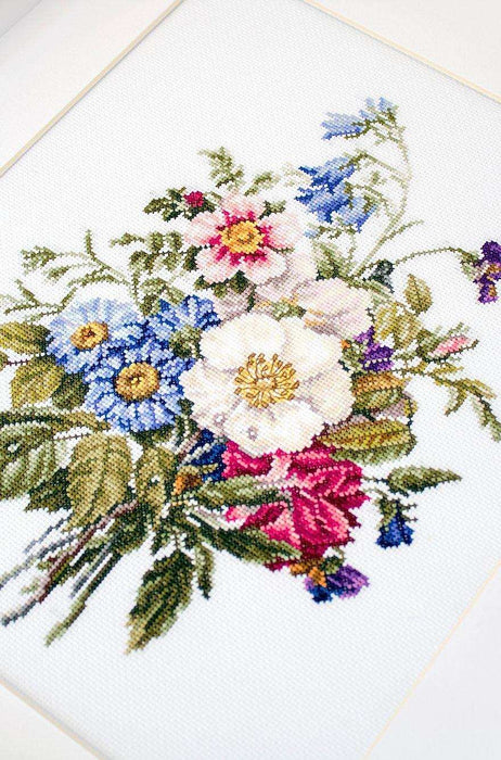 Cross Stitch Kit Luca-S - Summer flower bouquet, BU4004 - HobbyJobby