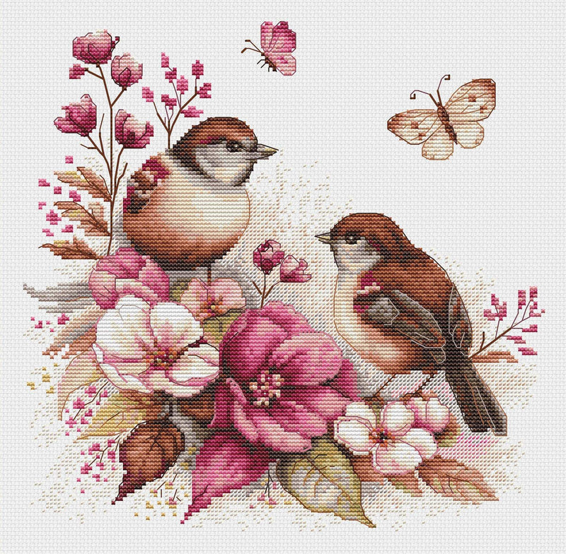 Cross Stitch Kit Luca-S - The Birds- Spring, B2420 Cross Stitch Kits - HobbyJobby