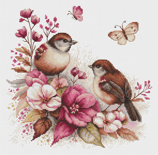 Cross Stitch Kit Luca-S - The Birds- Spring, B2420 Cross Stitch Kits - HobbyJobby