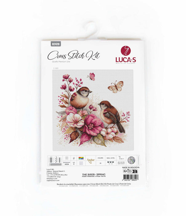 Cross Stitch Kit Luca-S - The Birds- Spring, B2420 Cross Stitch Kits - HobbyJobby