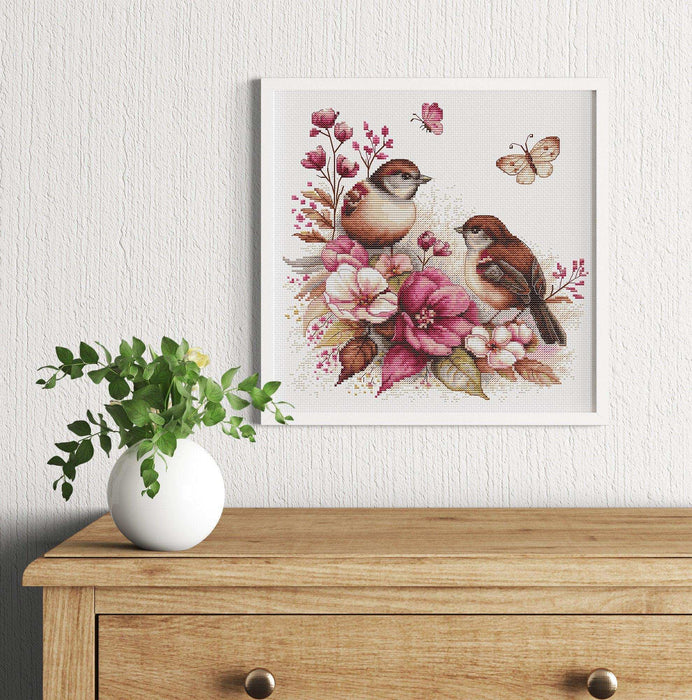 Cross Stitch Kit Luca-S - The Birds- Spring, B2420 Cross Stitch Kits - HobbyJobby