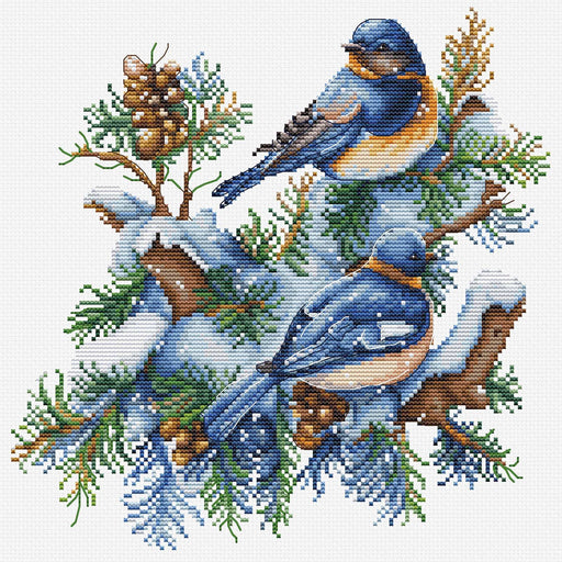 Cross Stitch Kit Luca-S - The Birds-Winter, B2418 Cross Stitch Kits - HobbyJobby