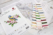 Cross Stitch Kit Luca-S - The blue tit, B1195 Cross Stitch Kits - HobbyJobby