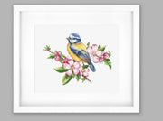 Cross Stitch Kit Luca-S - The blue tit, B1195 Cross Stitch Kits - HobbyJobby