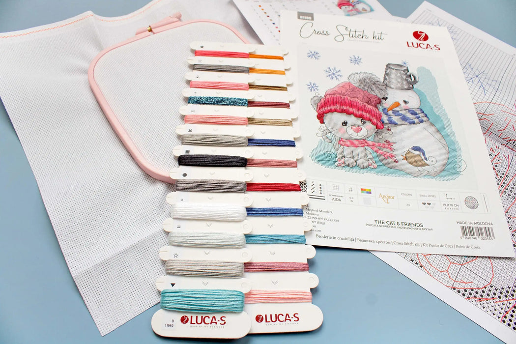 Cross Stitch Kit Luca-S - The Cat & Friends, B1199 Cross Stitch Kits - HobbyJobby