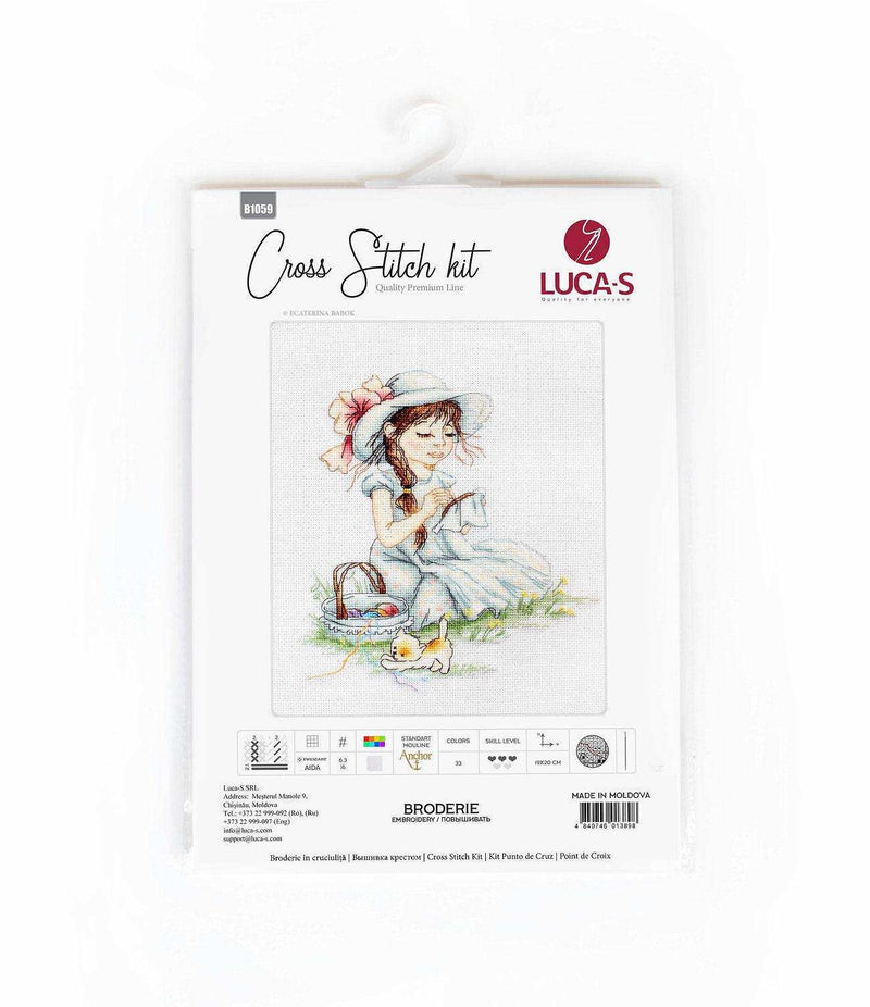 Cross Stitch Kit Luca-S - The girl making cross stitch, B1059 - Luca-S