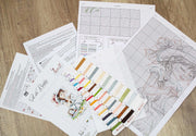 Cross Stitch Kit Luca-S - The girl making cross stitch, B1059 - Luca-S
