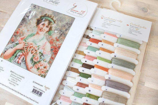 Cross Stitch Kit Luca-S - The girl with the roses, B553 - Luca-S