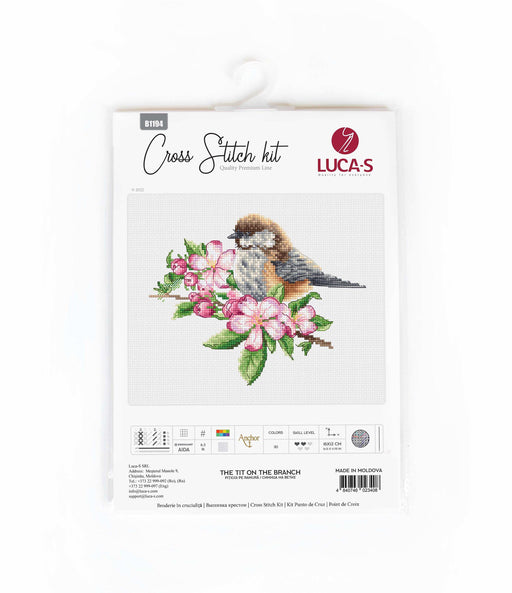 Cross Stitch Kit Luca-S - The tit on the branch, B1194 Cross Stitch Kits - HobbyJobby