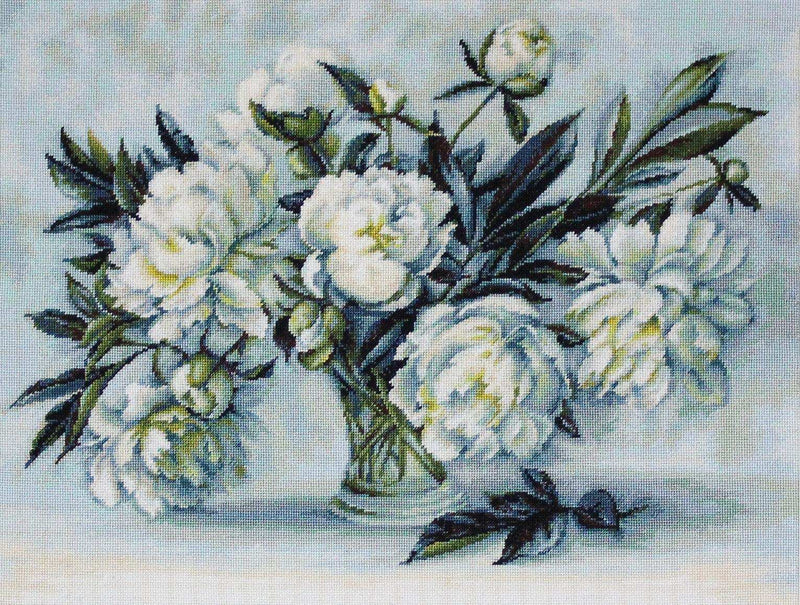 Cross Stitch Kit Luca-S - White Peonies, B517 - Luca-S