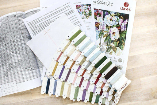 Cross Stitch Kit Luca-S - White roses - HobbyJobby