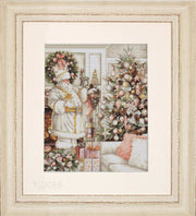 Cross Stitch Kit Luca-S - White Santa With Christmas Tree, BU5019 Cross Stitch Kits - HobbyJobby