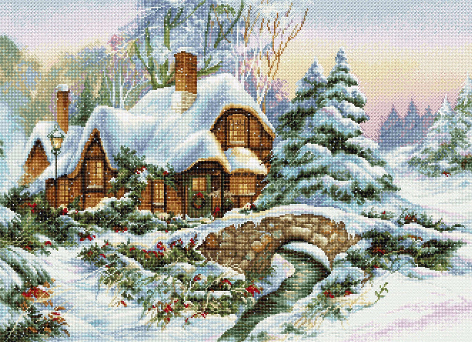 Cross Stitch Kit Luca-S - Winter landscape BU5001 Cross Stitch Kits - HobbyJobby