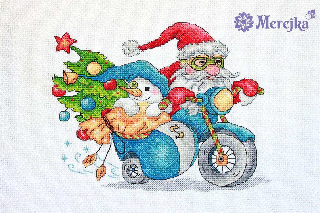 Cross Stitch Kit Merejka - Christmas Racing, K-121 Cross Stitch Kits - HobbyJobby