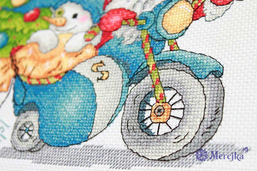 Cross Stitch Kit Merejka - Christmas Racing, K-121 Cross Stitch Kits - HobbyJobby
