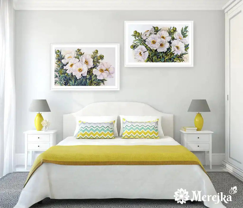 Cross Stitch Kit Merejka - White Flowers, K-118 Cross Stitch Kits - HobbyJobby