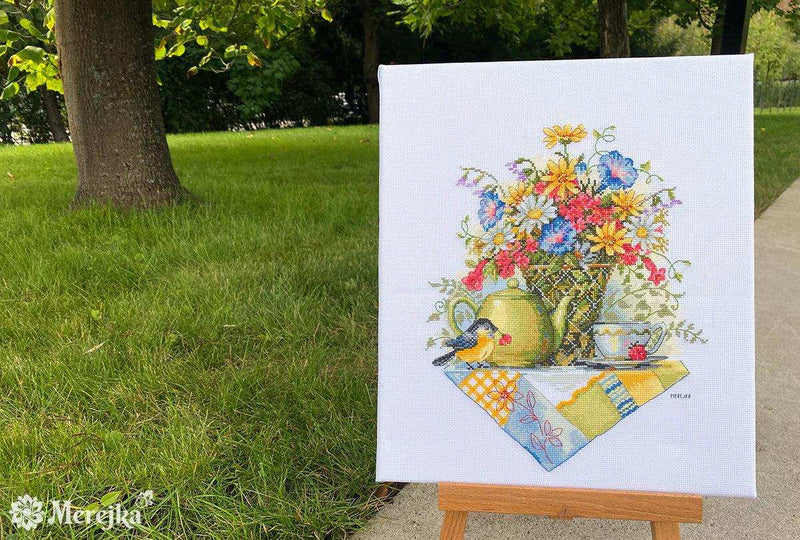 Cross Stitch Kit Merejka - Wildflower Tea, K-198 Cross Stitch Kits - HobbyJobby