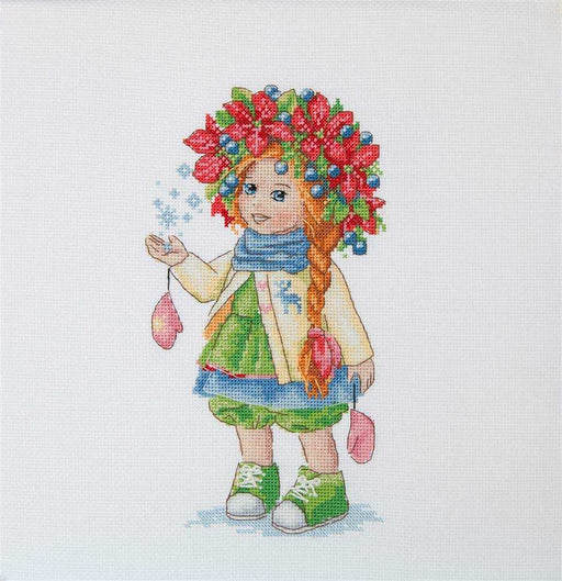 Cross Stitch Kit Merejka - Winter Girl, K-105 Cross Stitch Kits - HobbyJobby