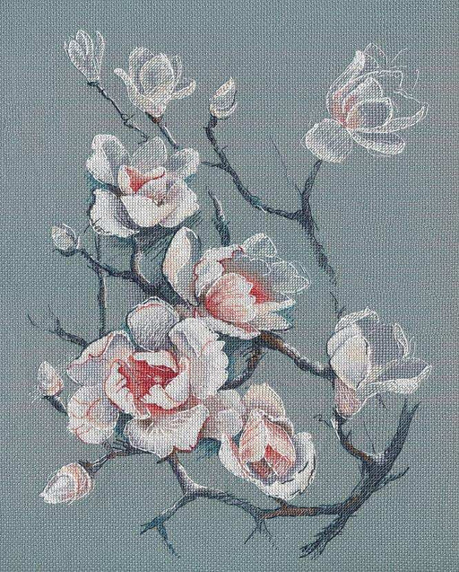 Cross Stitch Kit Oven - Delicate Magnolia Oven Cross Stitch Kits - HobbyJobby