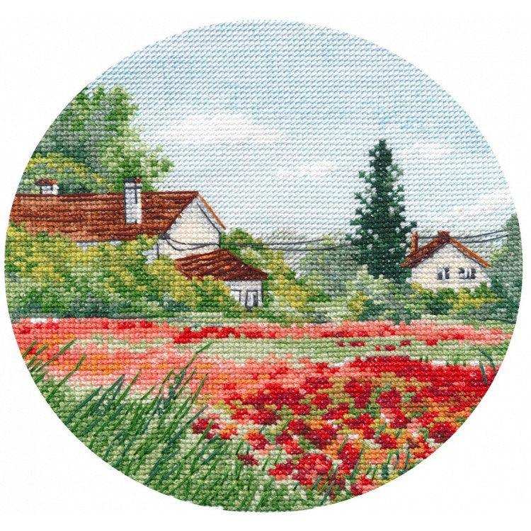 Cross Stitch Kit Oven - Miniature. Poppies Oven Cross Stitch Kits - HobbyJobby