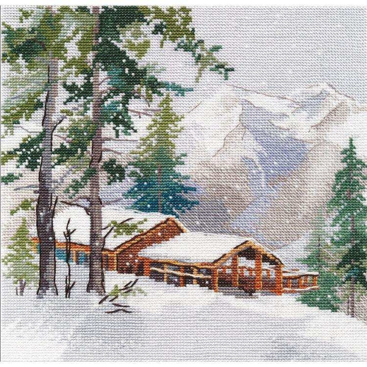 Cross Stitch Kit Oven - Mountains Oven Cross Stitch Kits - HobbyJobby