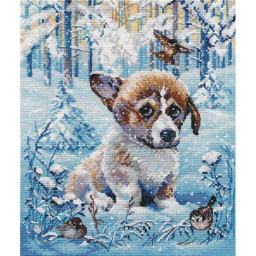 Cross Stitch Kit Oven - Snow puppy, 1482 Oven Cross Stitch Kits - HobbyJobby