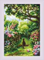 Cross Stitch Kit Riolis - Garden Swing, 2114 Cross Stitch Kits - HobbyJobby