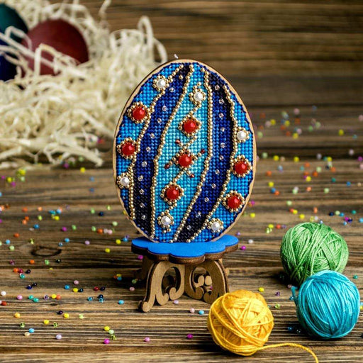 Cross Stitch Kit with Beads on Wood Wonderland Crafts Wooden Kits - HobbyJobby