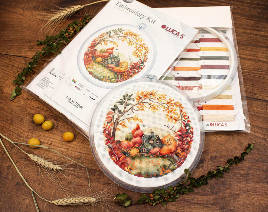 Cross Stitch Kit with Hoop Included Luca-S - The Autumn Cross Stitch Kits - HobbyJobby