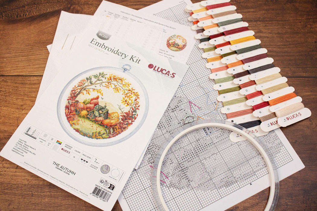 Cross Stitch Kit with Hoop Included Luca-S - The Autumn Cross Stitch Kits - HobbyJobby
