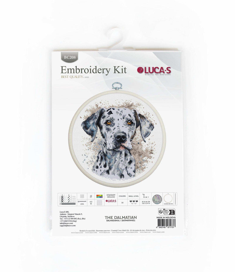 Cross Stitch Kit with Hoop Included Luca-S - The Dalmatian, BC208 Cross Stitch Kits - HobbyJobby