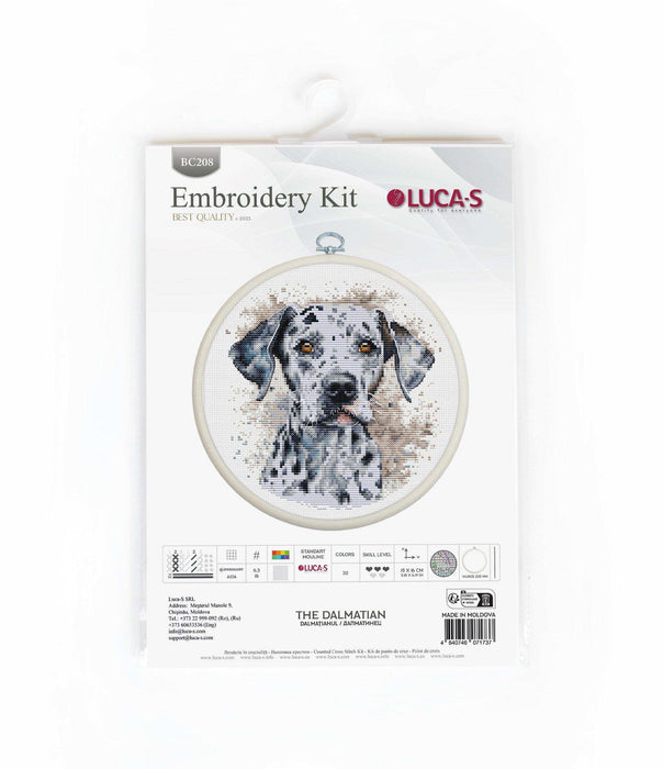 Cross Stitch Kit with Hoop Included Luca-S - The Dalmatian, BC208 Cross Stitch Kits - HobbyJobby