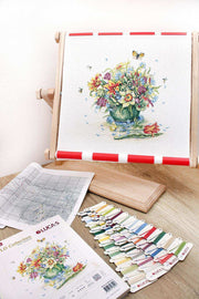 Cross Stitch Kit Luca-S Gold - April Bouquet - HobbyJobby