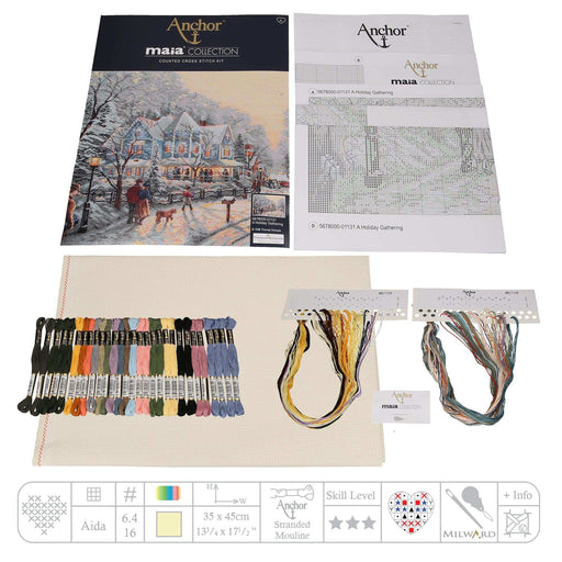 Maia Cross Stitch Kit - A Holiday Gathering - HobbyJobby