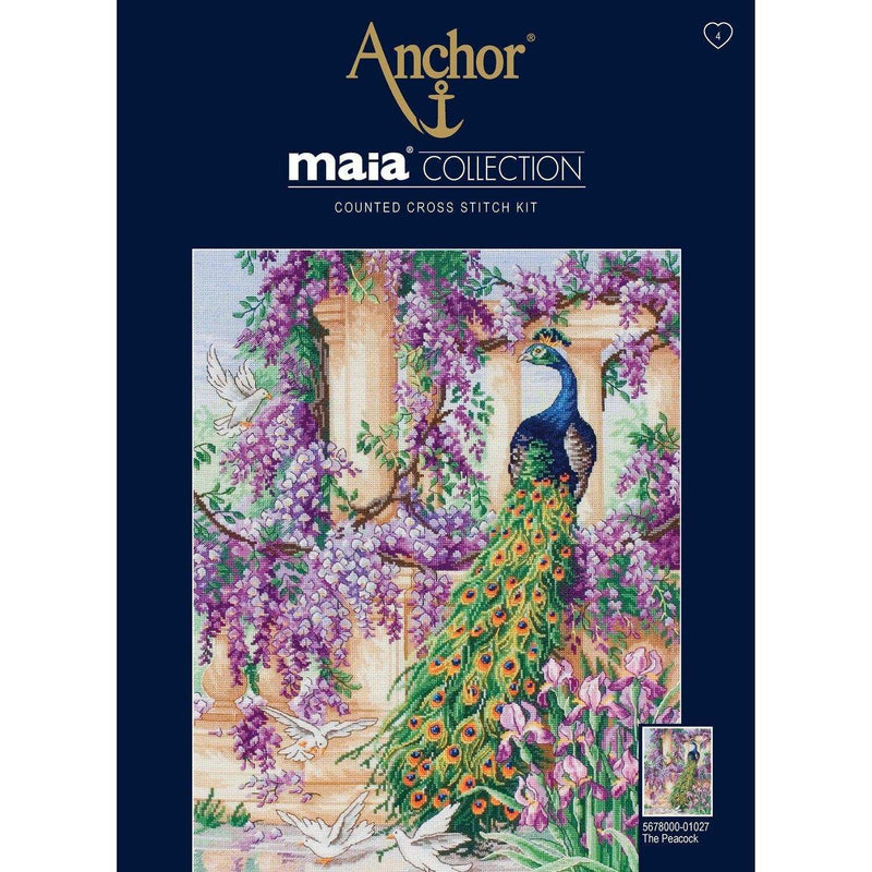 Maia Cross Stitch Kit - The Peacock - HobbyJobby