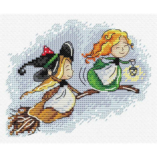 MP Studia Cross Stitch Kit - "Flying On A Broom" MP Studia Cross Stitch Kits - HobbyJobby