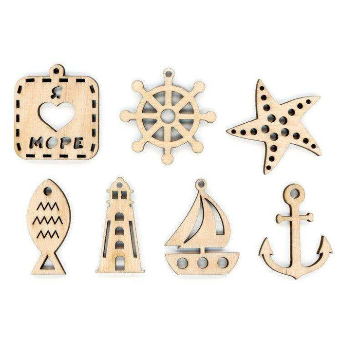 MP Studia Embroidery Decoration Set Sea (7 Pcs) MP Studia Wooden Kits - HobbyJobby