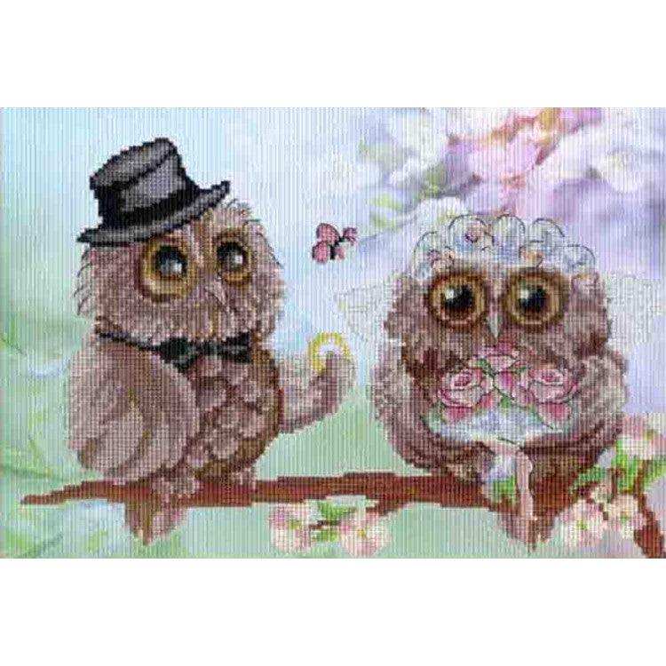 MP Studia Kits on Designer Canvas - Owl Wedding MP Studia Cross Stitch Kits - HobbyJobby